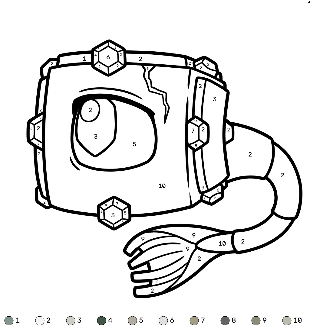 Elder Guardian Minecraft 14 páginas para colorear para imprimir gratis Elder Guardian Minecraft coloring by numbers