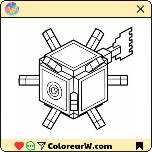 Elder Guardian Minecraft para colorear thumbnail