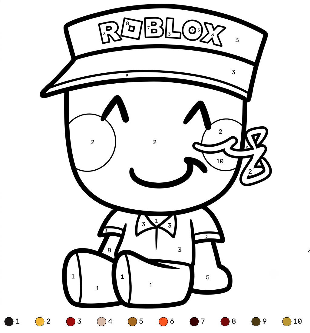 Elliot Roblox Coloring by Numbers para colorear