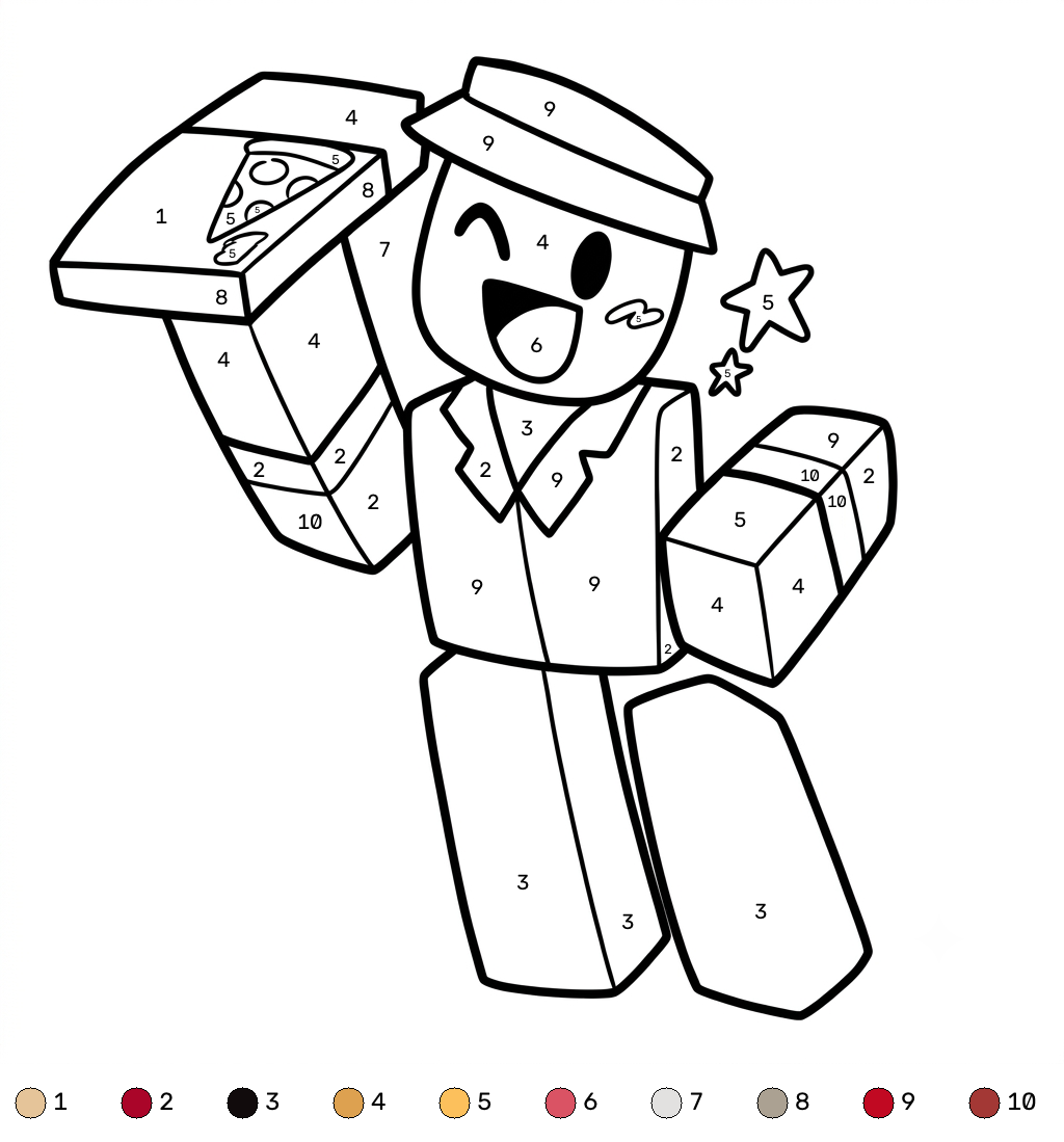 para colorear Elliot Roblox Coloring by Numbers