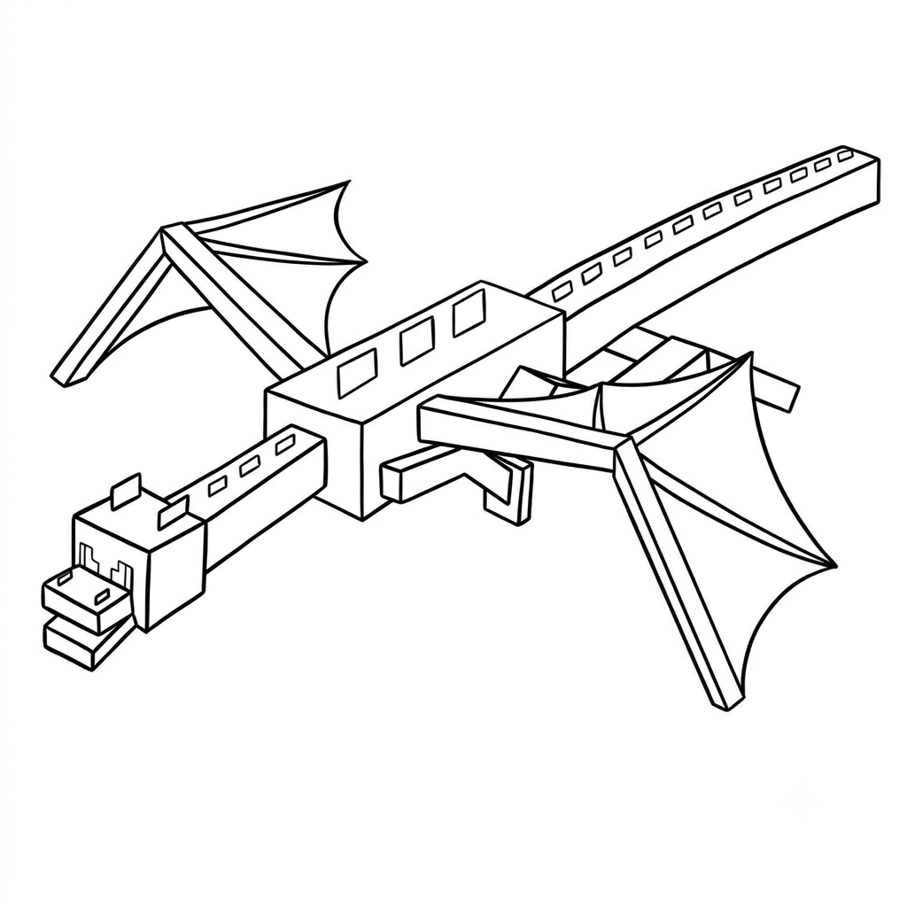 niños Ender Dragon Minecraft páginas para colorear