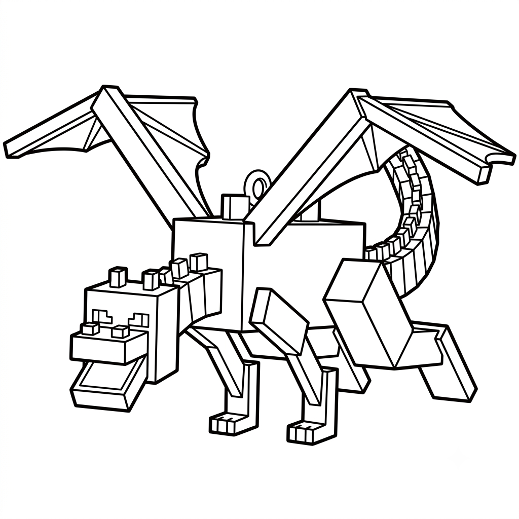 Ender Dragon Minecraft páginas para colorear para imprimir
