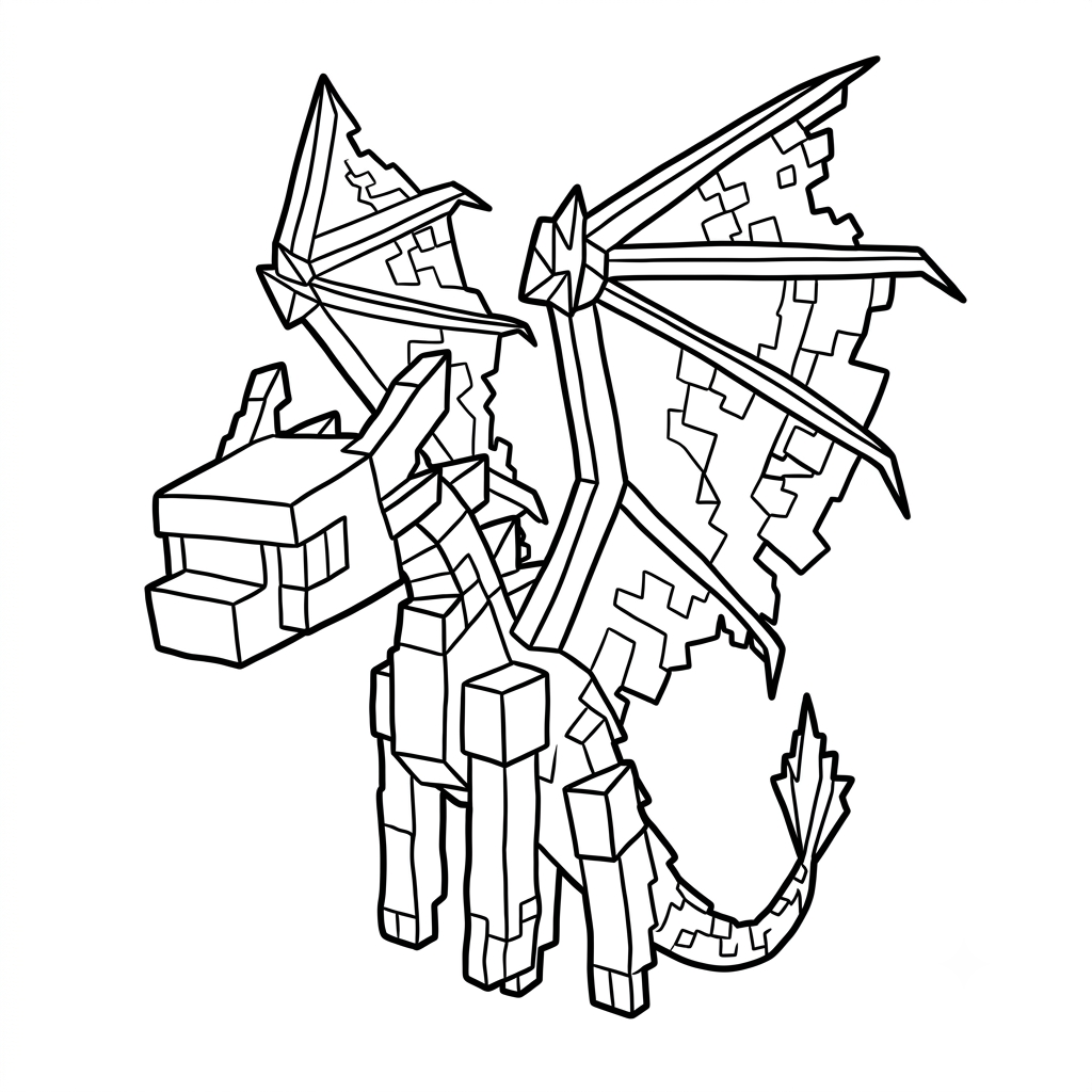 Ender Dragon Minecraft páginas para colorear gratis
