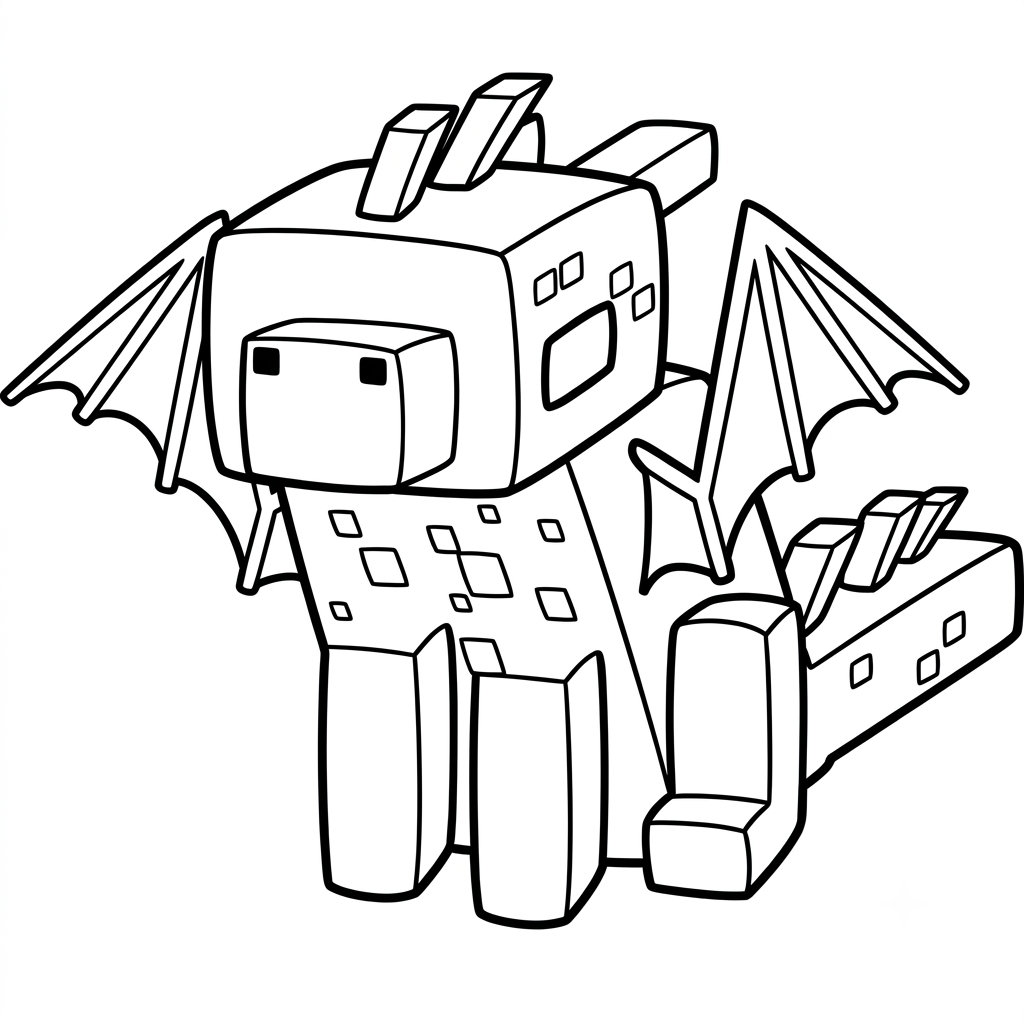 páginas para colorear para adultos Ender Dragon Minecraft