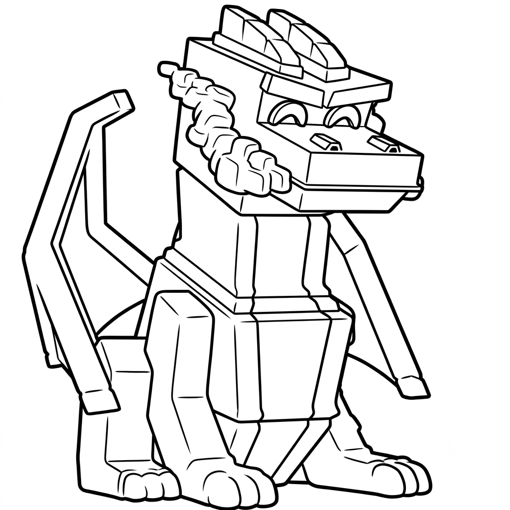 Ender Dragon Minecraft páginas para colorear de adornos
