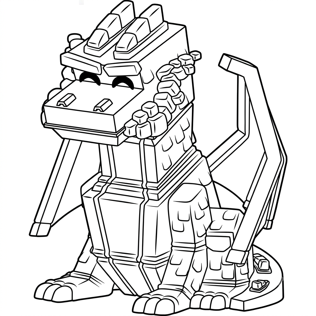 páginas para colorear gratis Ender Dragon Minecraft