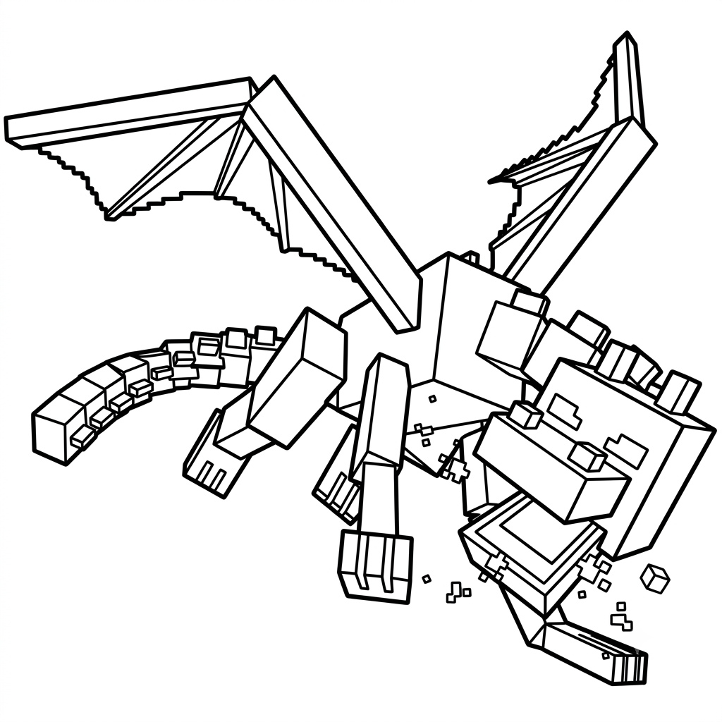 páginas para colorear Ender Dragon Minecraft imprimibles gratis