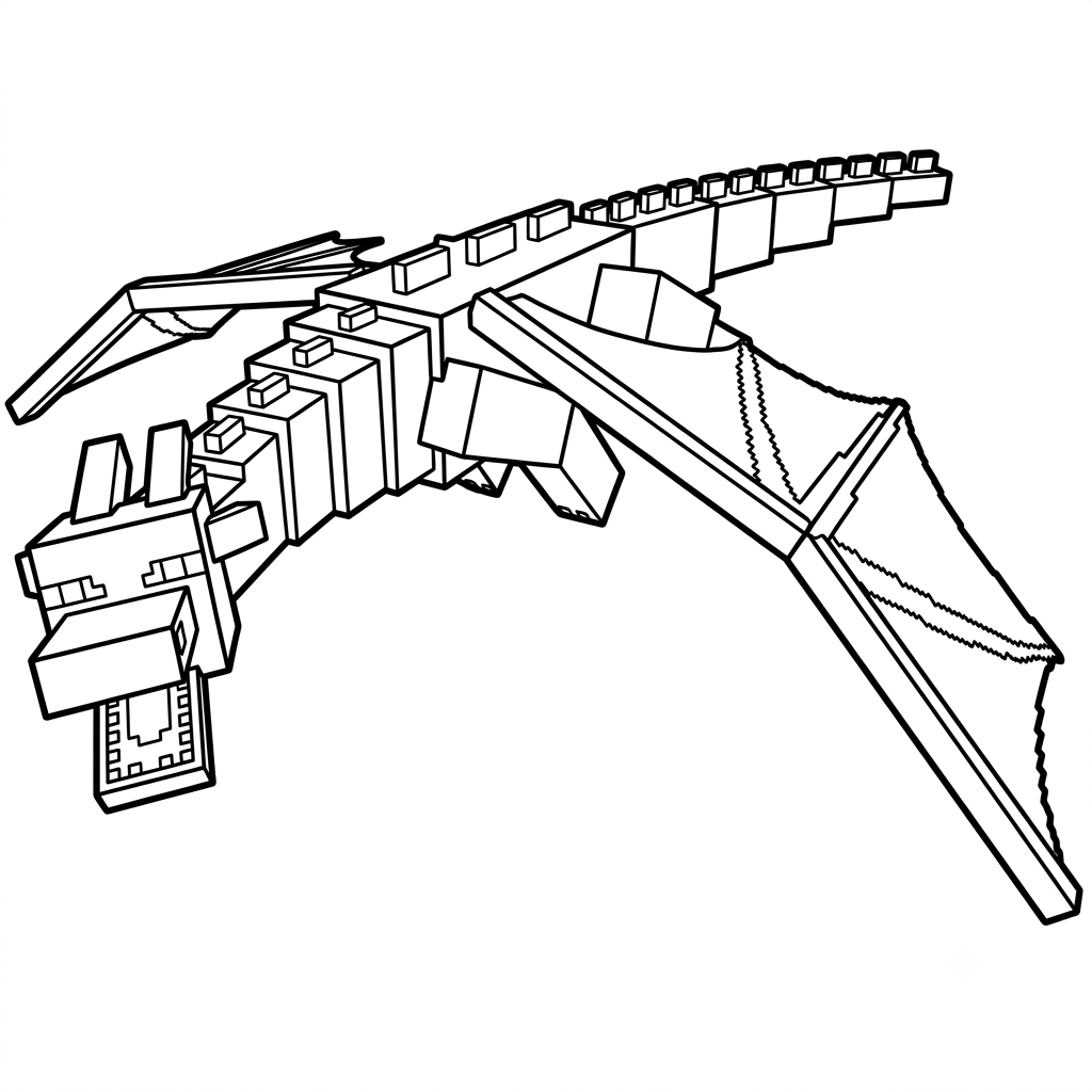Ender Dragon Minecraft para colorear
