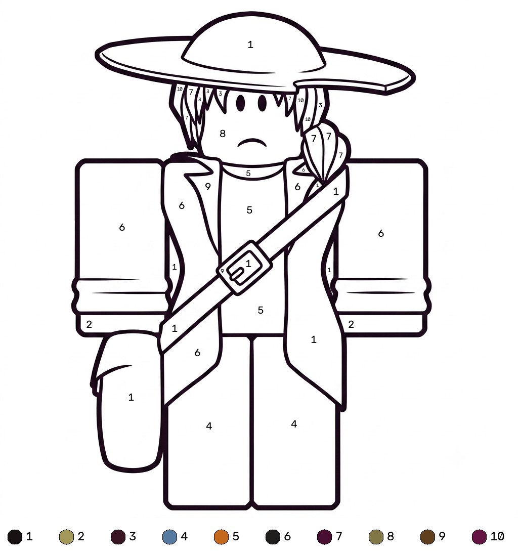 dibujos para colorear grinch Jane Doe Roblox coloring by numbers 1