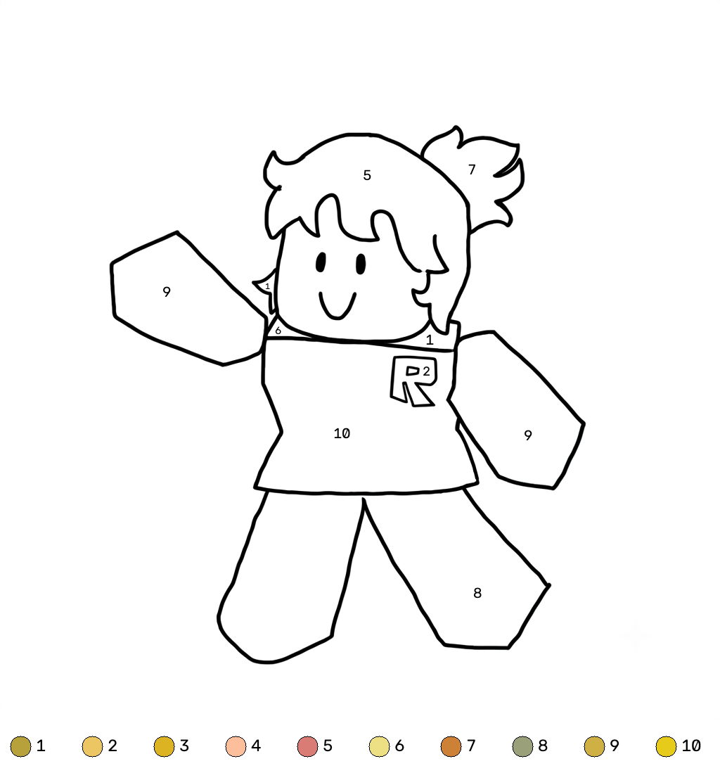 dibujos para colorear grinch Jane Doe Roblox coloring by numbers