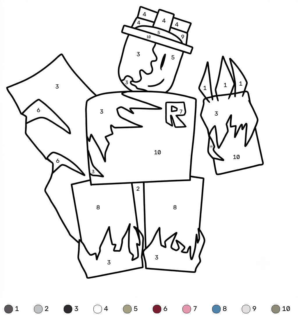 páginas para colorear John Doe Roblox coloring by number