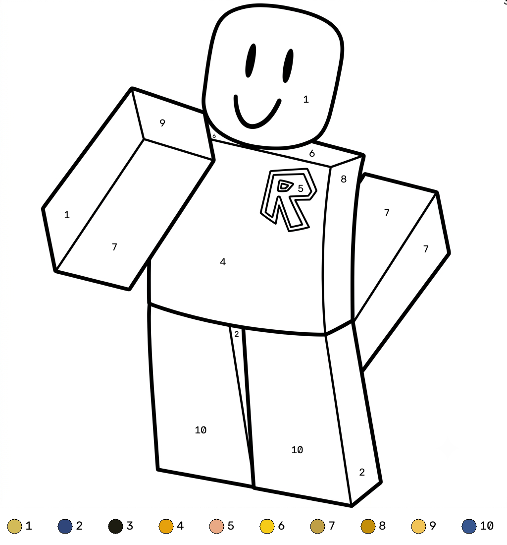 dibujos para colorear grinch John Doe Roblox coloring by number
