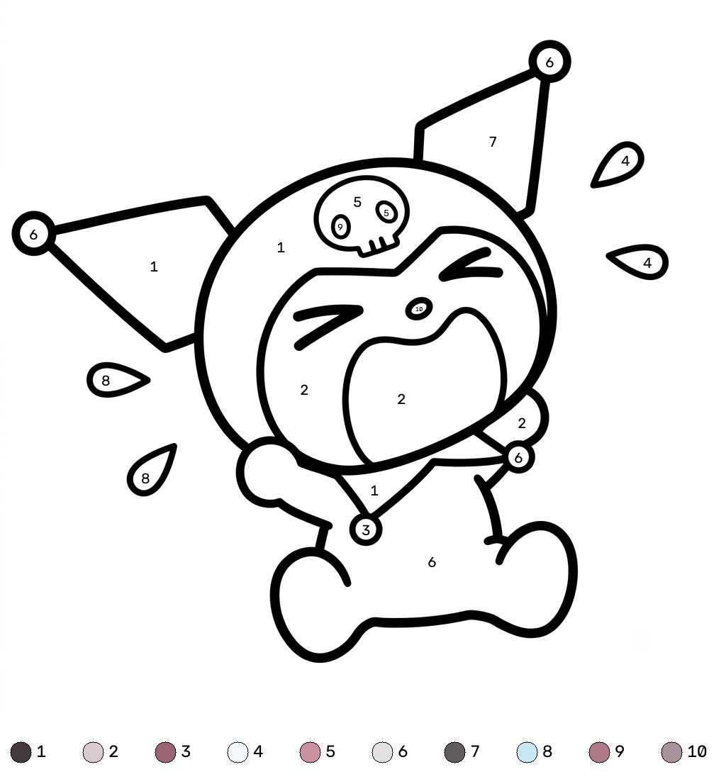 dibujos para colorear Kuromi colorear por números