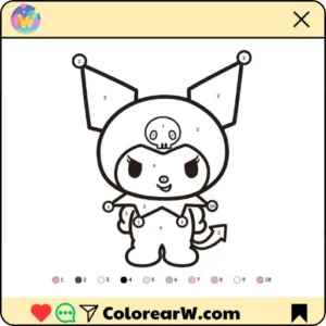 Kuromi colorear por números thumbnail