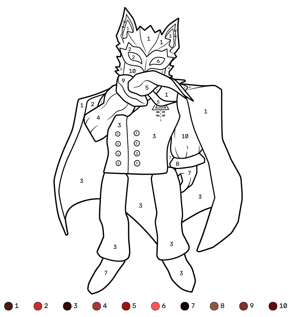 páginas para colorear Nosferatu Roblox coloring by numbers imprimibles gratis