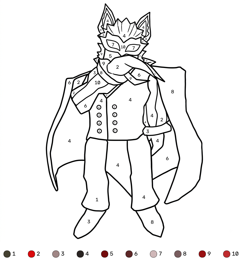 Nosferatu Roblox coloring by numbers páginas para colorear imprimibles