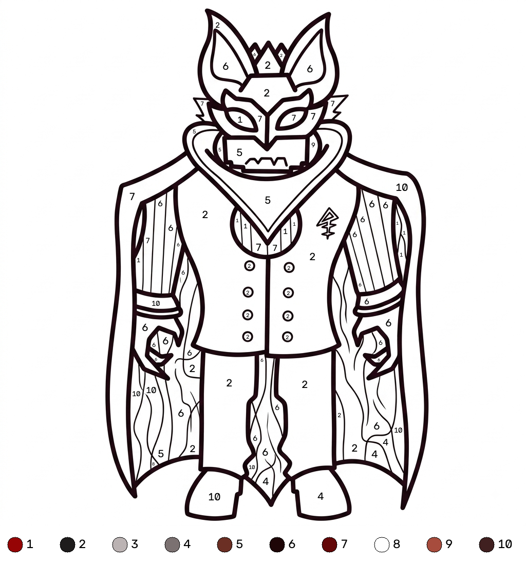 páginas para colorear para Nosferatu Roblox coloring by numbers