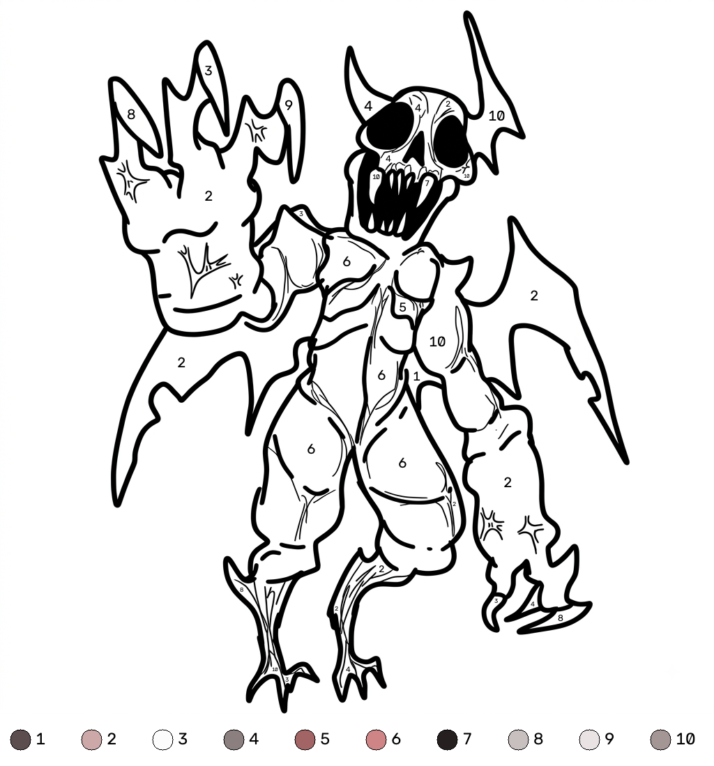 Nosferatu Roblox coloring by numbers dibujos para colorear