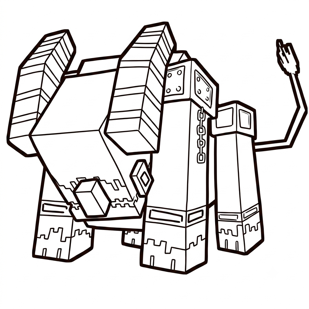páginas para colorear Ravager Minecraft imprimibles