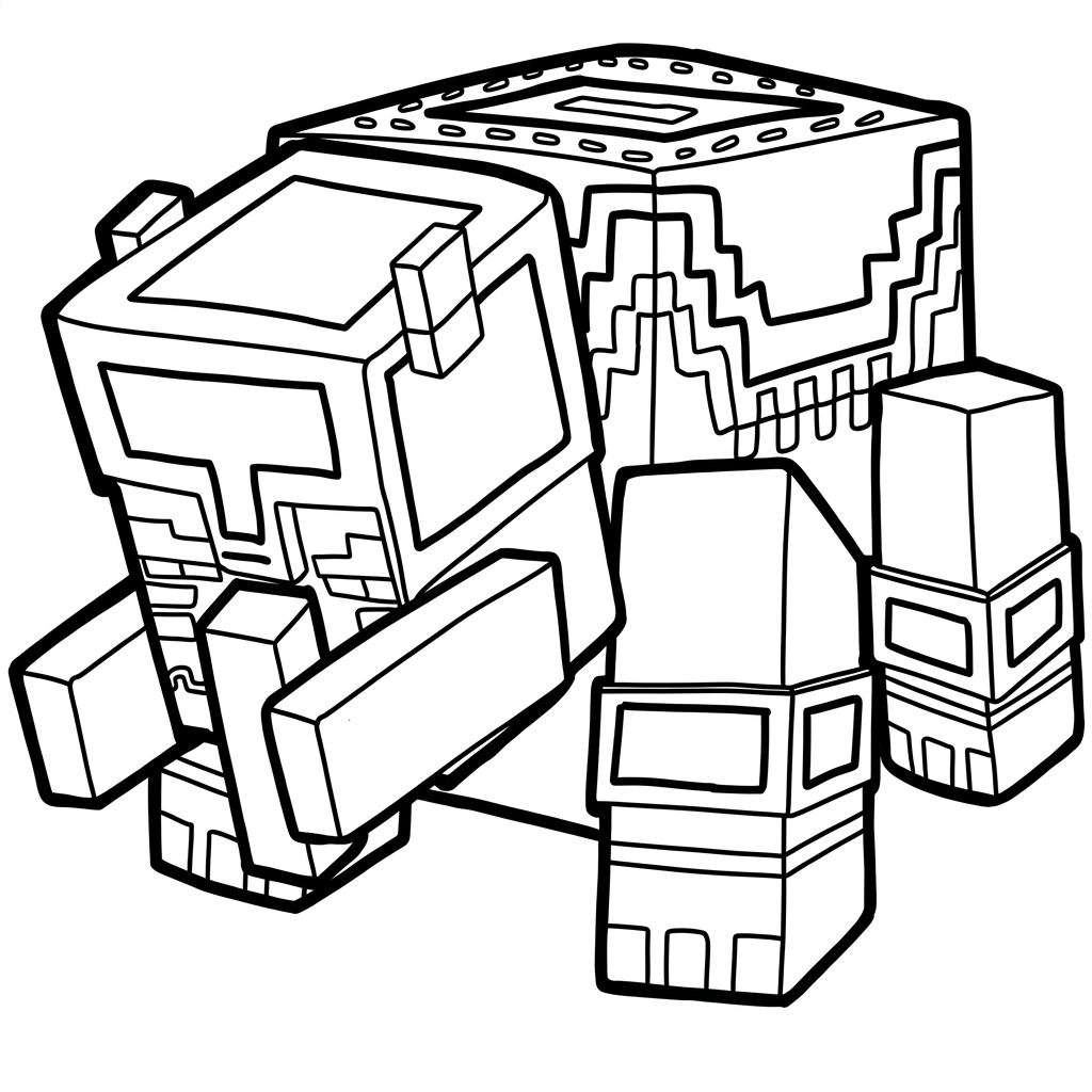 Ravager Minecraft páginas para colorear de adornos