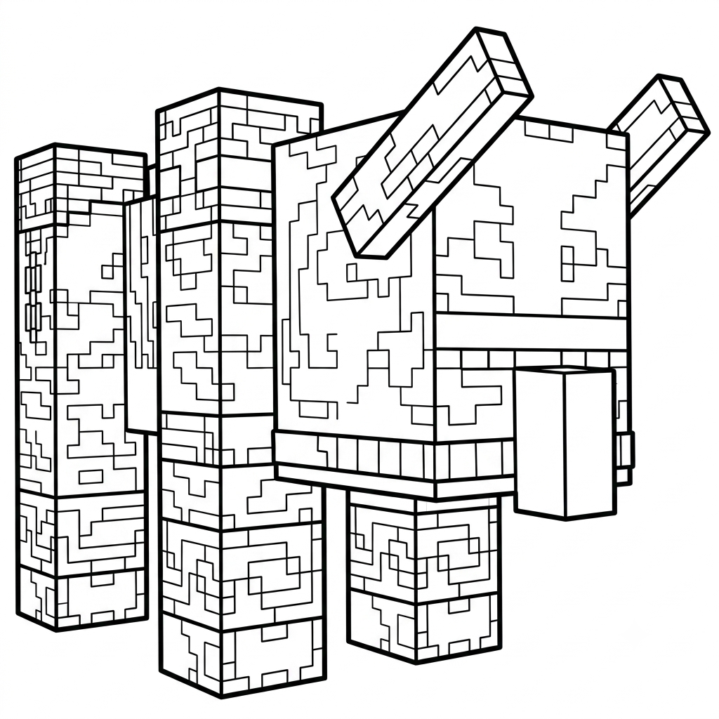 páginas para colorear para niños Ravager Minecraft