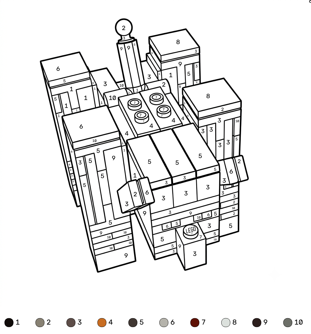 niños Ravager Minecraft coloring by numbers páginas para colorear