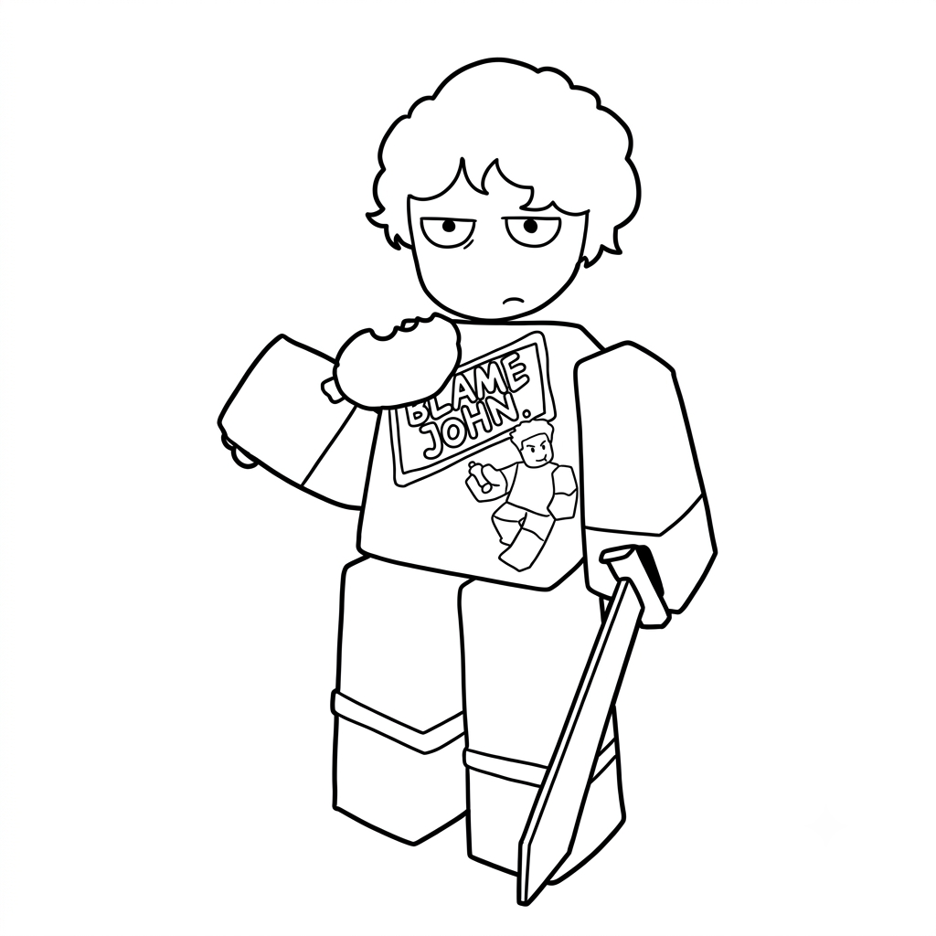 Shedletsky Roblox páginas para colorear fáciles
