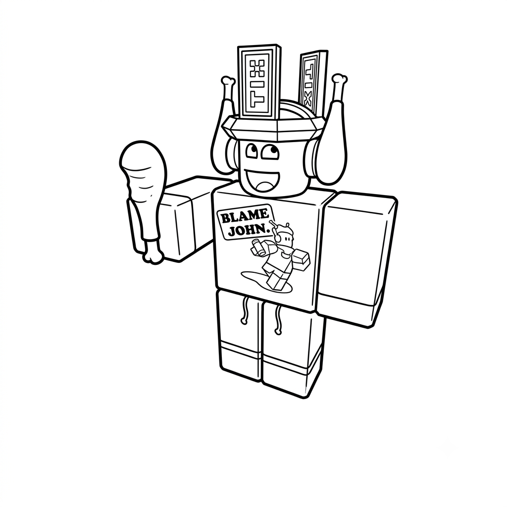 páginas para colorear imprimibles Shedletsky Roblox para adultos