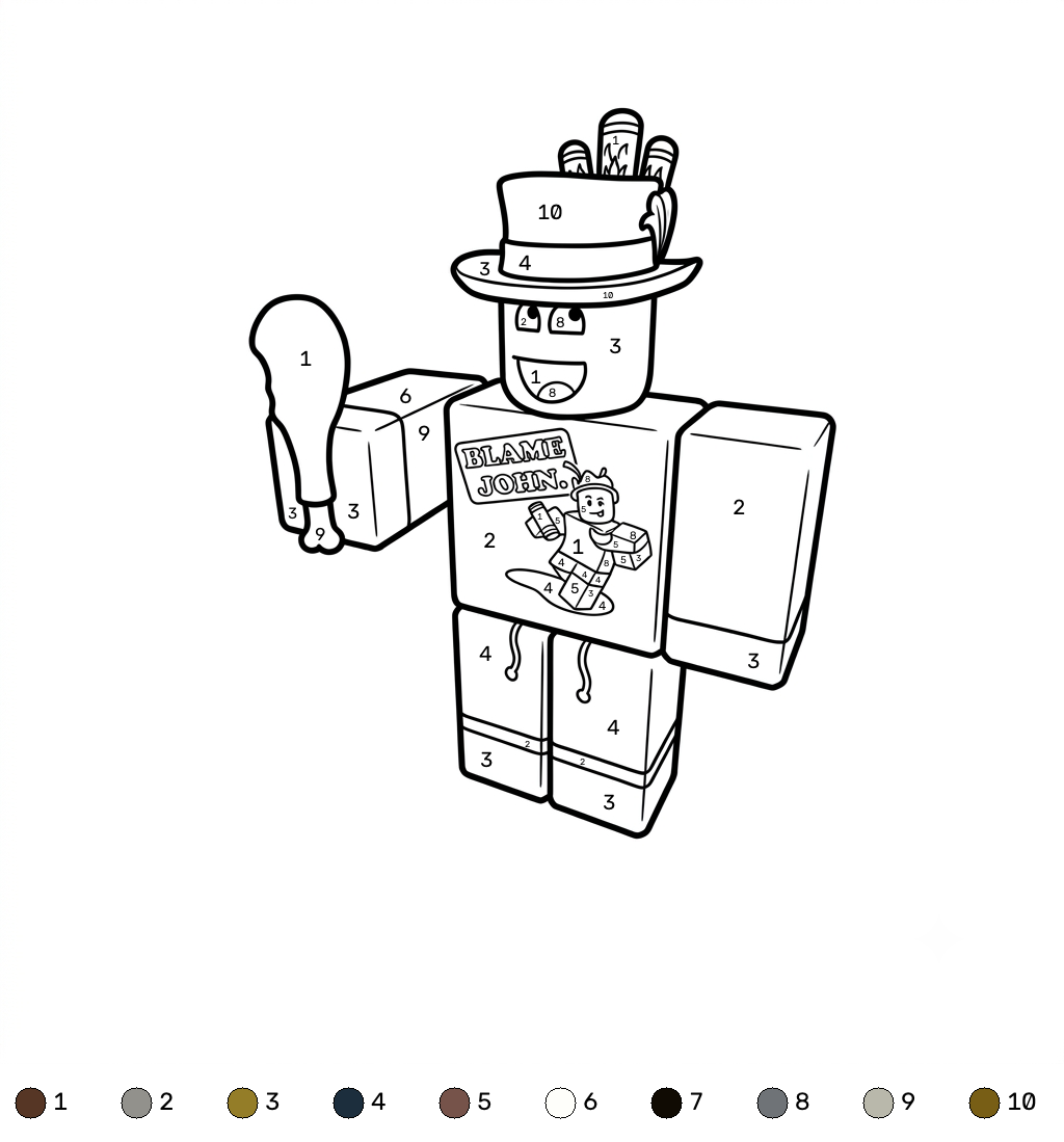 dibujos para colorear grinch Shedletsky Roblox Coloring by Number 1