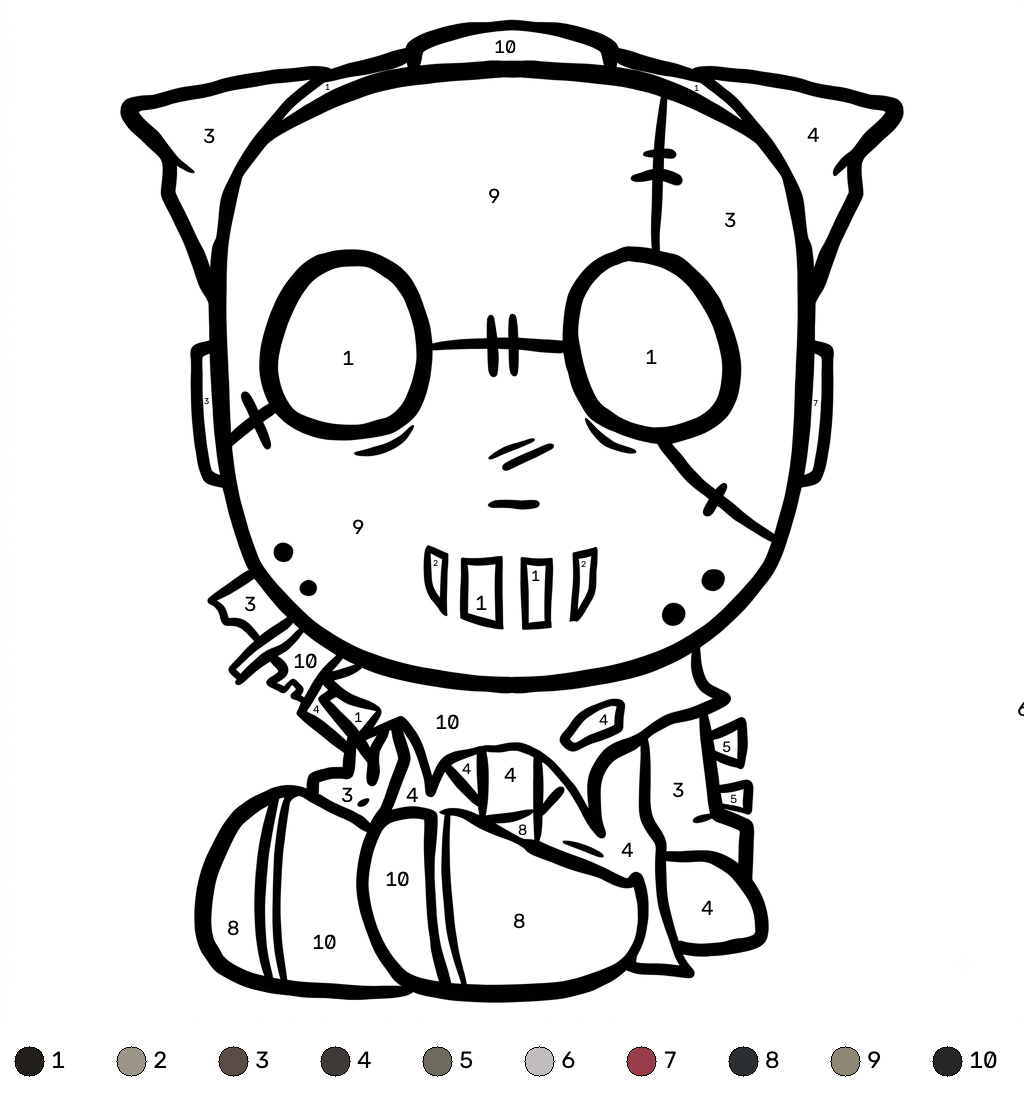 divertidas páginas para colorear Slasher Roblox coloring by numbers