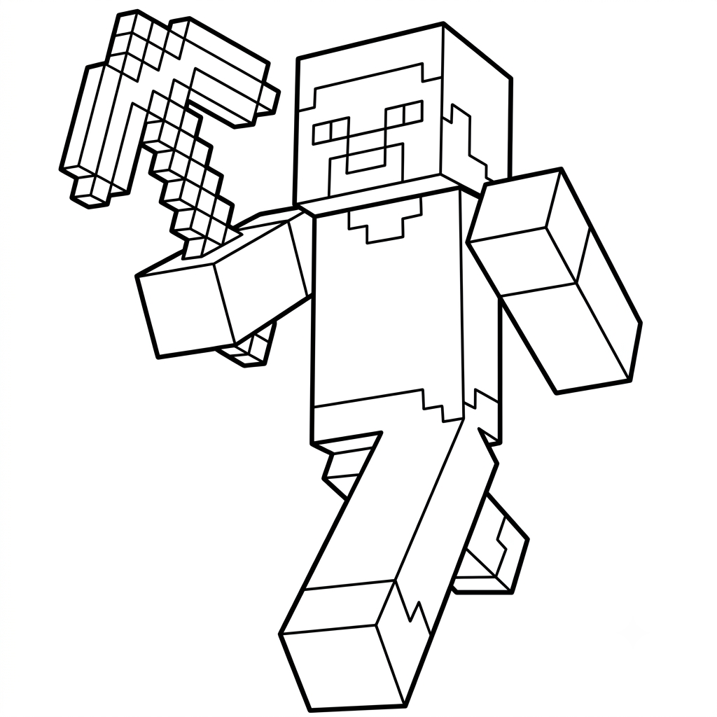 Steve Minecraft 3 divertidas páginas para colorear Steve Minecraft
