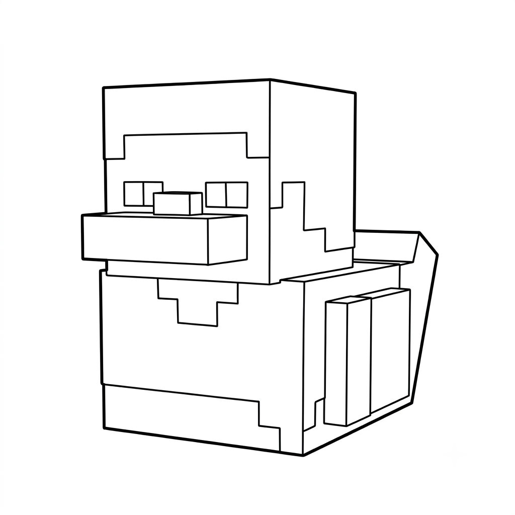 Steve Minecraft 4 Steve Minecraft páginas para colorear fáciles