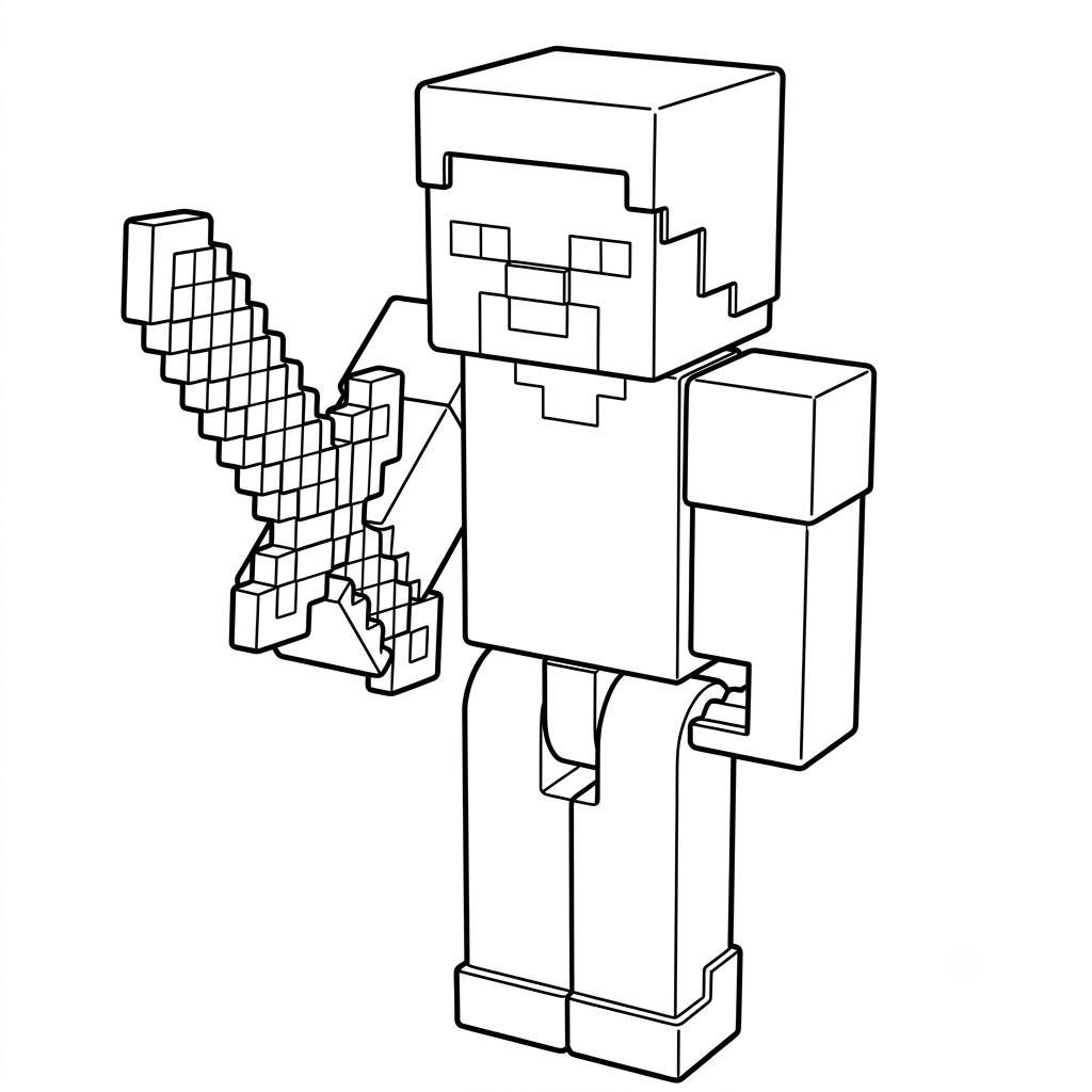Steve Minecraft 2 páginas para colorear Steve Minecraft gratis