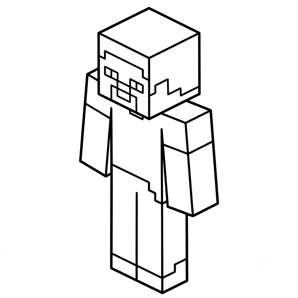Steve Minecraft 11 páginas para colorear de preescolar Steve Minecraft