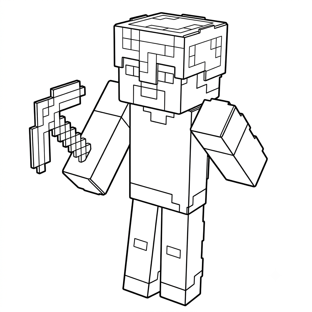 Steve Minecraft 10 páginas para colorear gratis Steve Minecraft para adultos