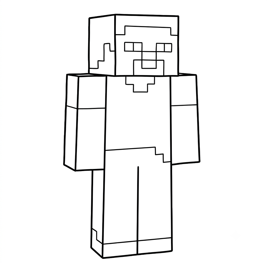 Steve Minecraft 9 páginas para colorear gratis para adultos Steve Minecraft