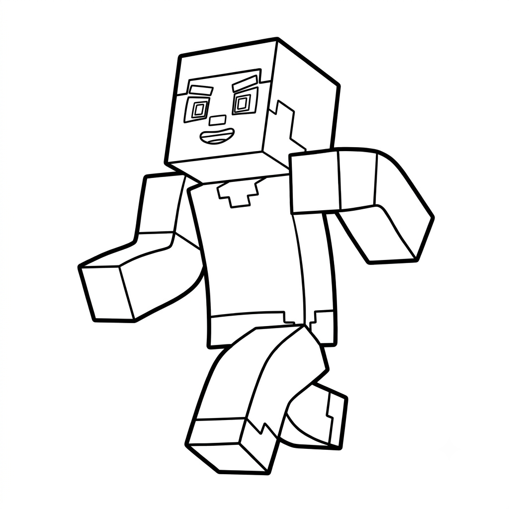 Steve Minecraft 8 colorear páginas de Steve Minecraft