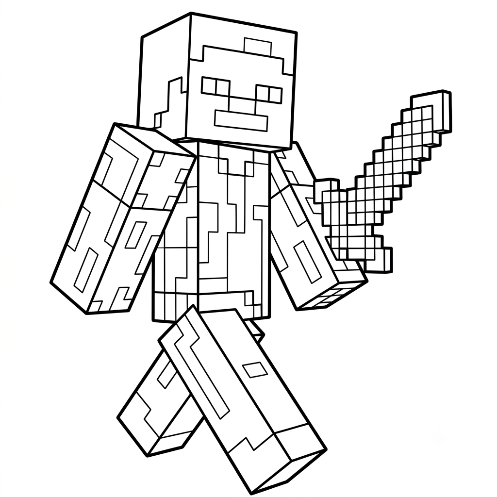 Steve Minecraft 6 dibujos para colorear grinch Steve Minecraft
