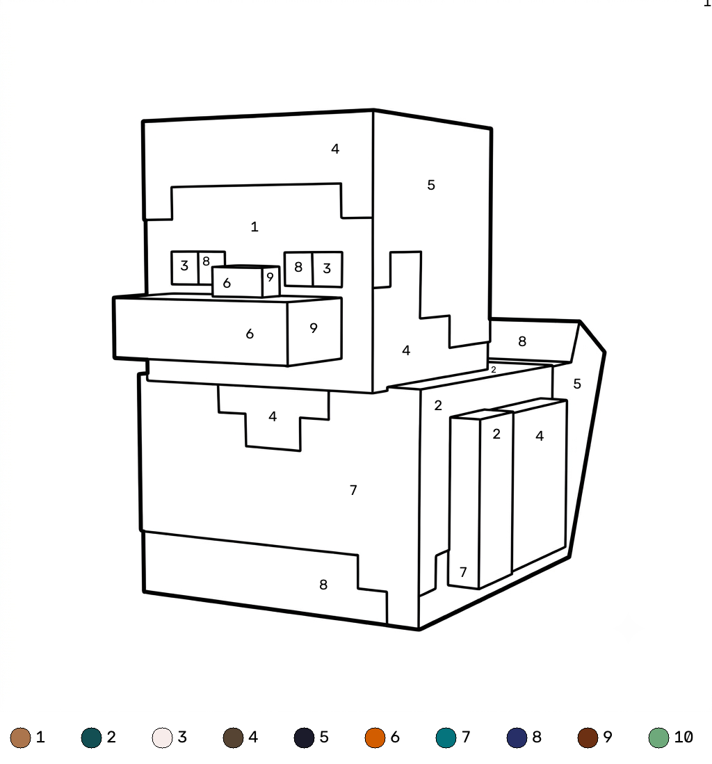 Steve Minecraft 13 colorear páginas de Steve Minecraft coloring by numbers