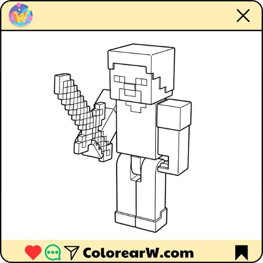 Steve Minecraft para colorear thumbnail