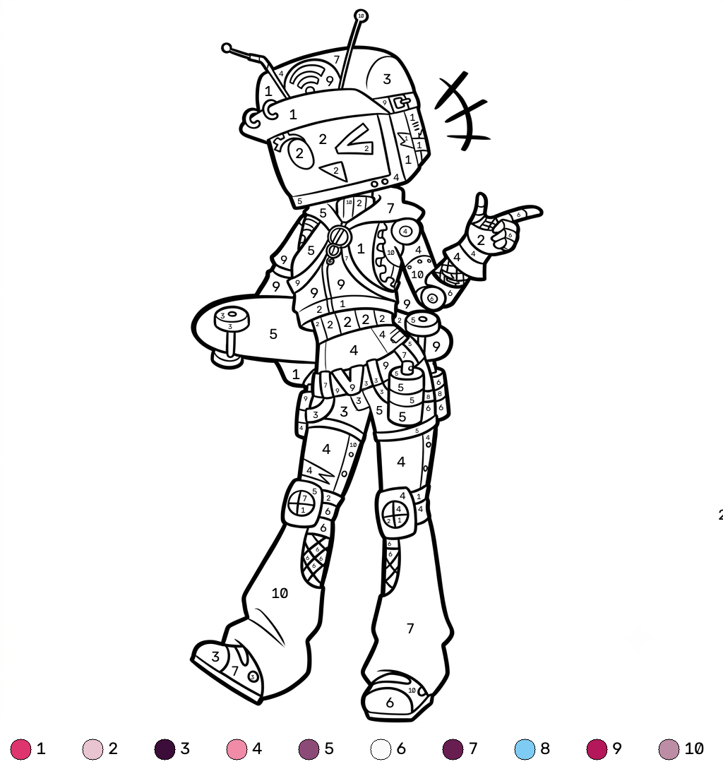 dibujos para colorear grinch Veeronica Roblox coloring by numbers