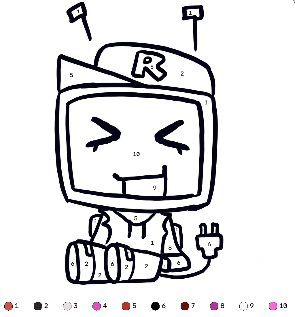 páginas para colorear gratis Veeronica Roblox coloring by numbers 1