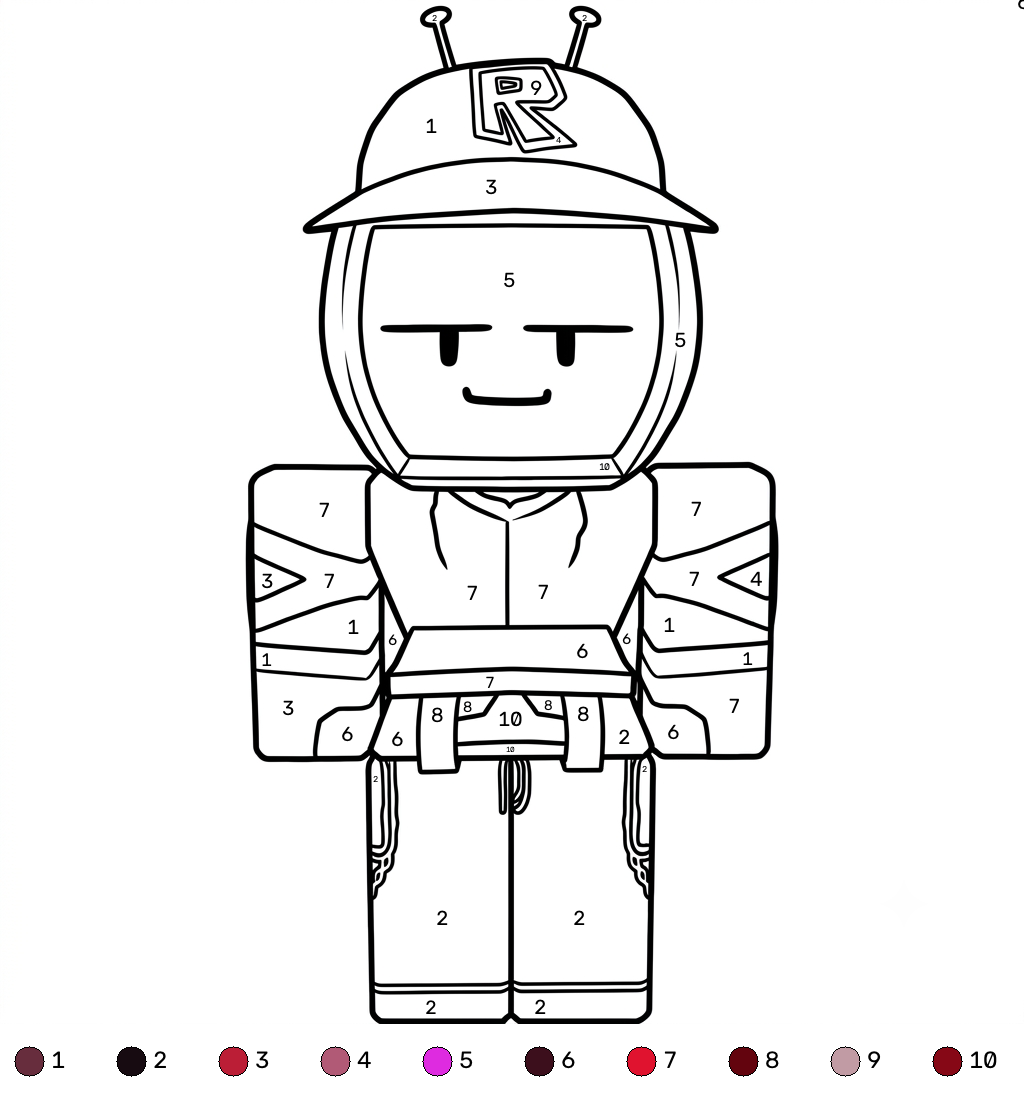 divertidas páginas para colorear Veeronica Roblox coloring by numbers