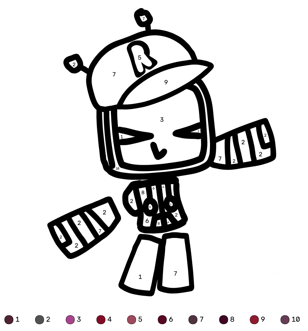 Veeronica Roblox coloring by numbers páginas para colorear para adultos