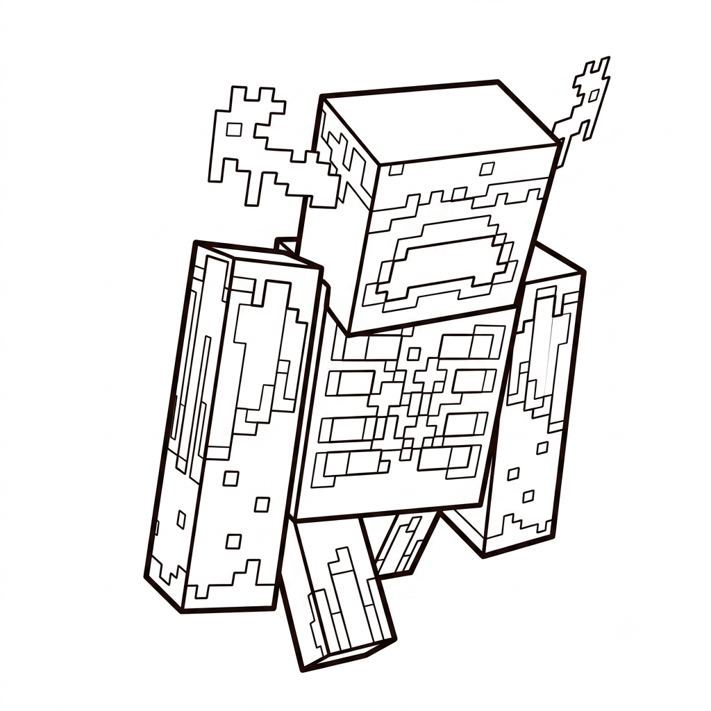 Warden Minecraft páginas para colorear imprimibles 1