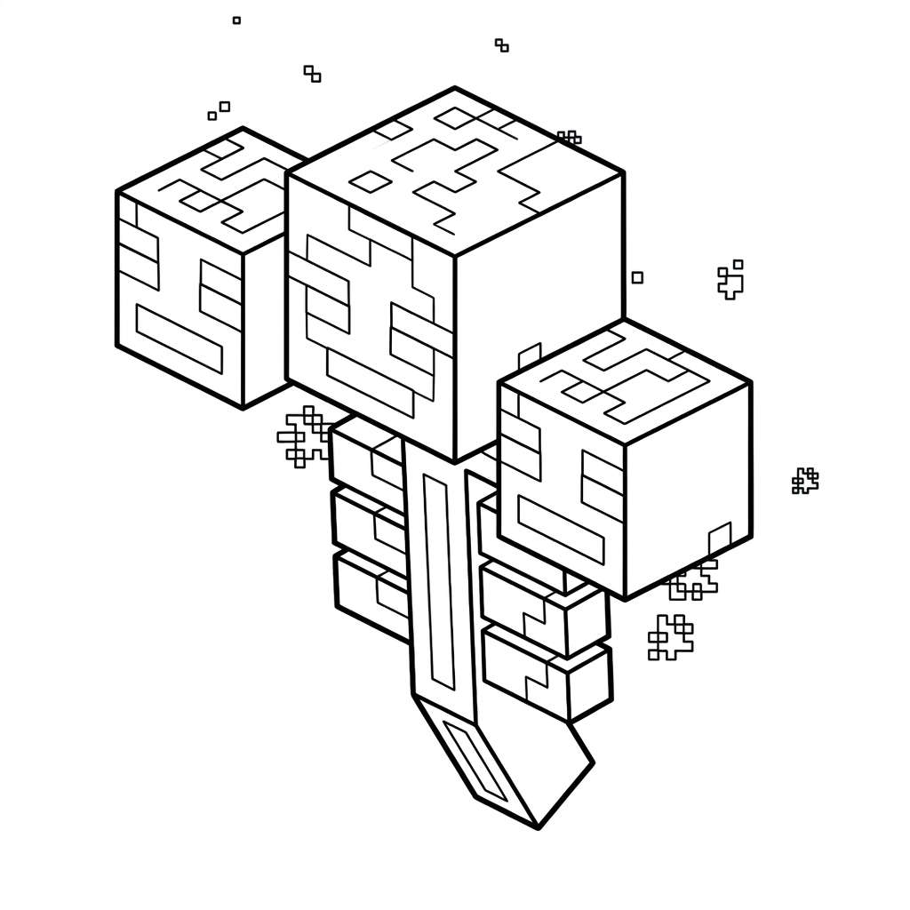 Wither Minecraft páginas para colorear para imprimir gratis