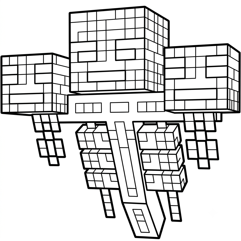 páginas para colorear para Wither Minecraft