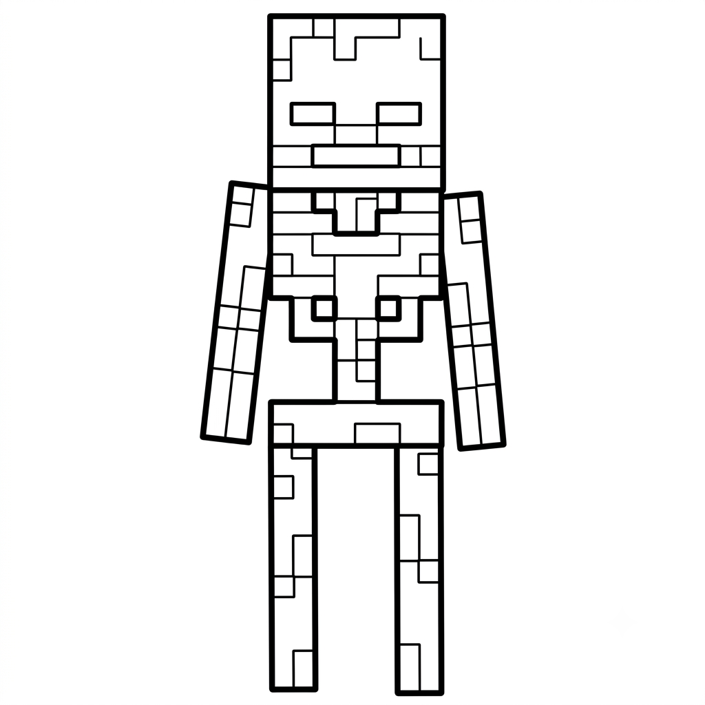 páginas para colorear imprimibles Wither Minecraft para adultos