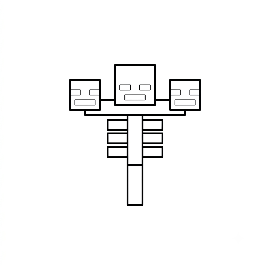Wither Minecraft páginas para colorear para adultos