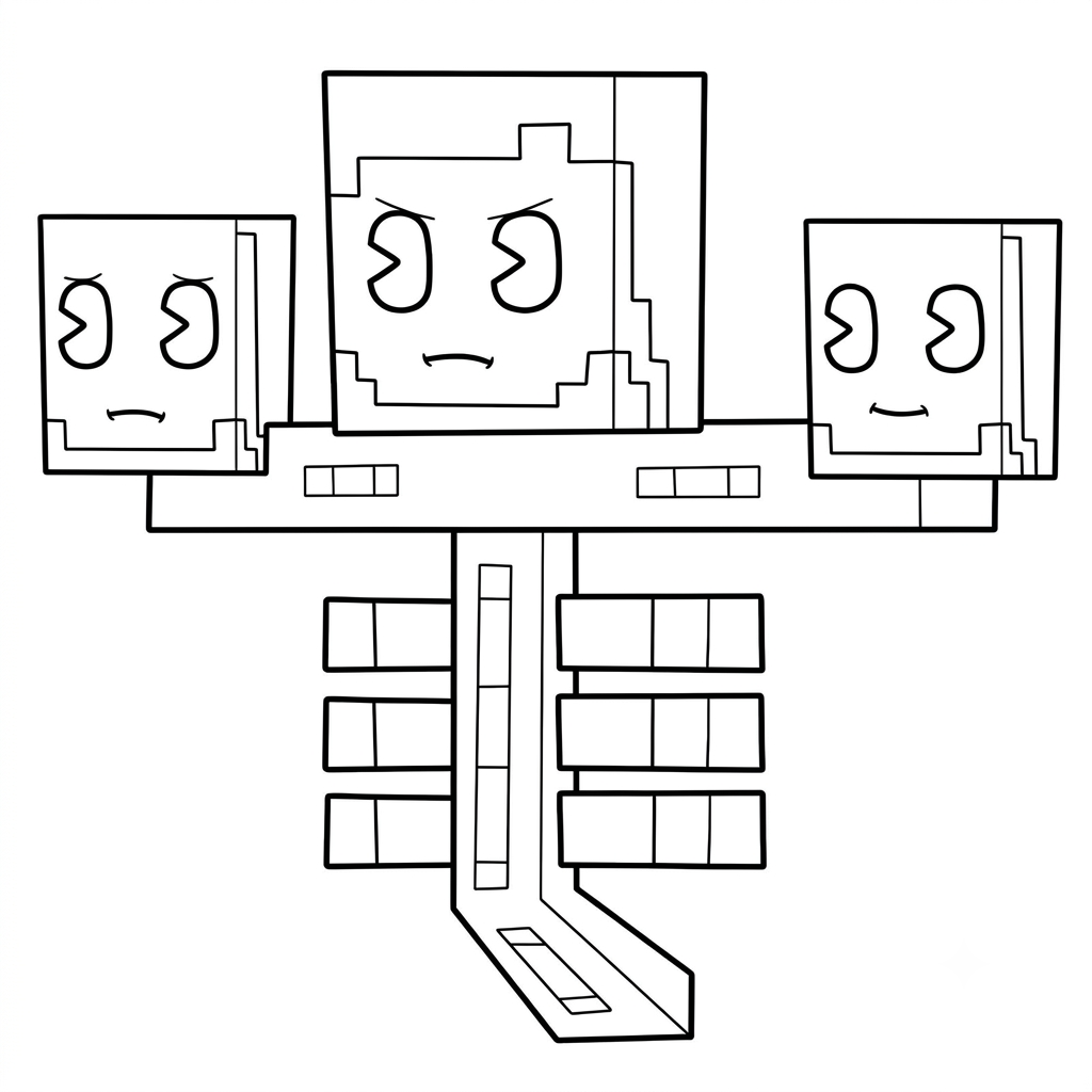 Wither Minecraft adornos para colorear